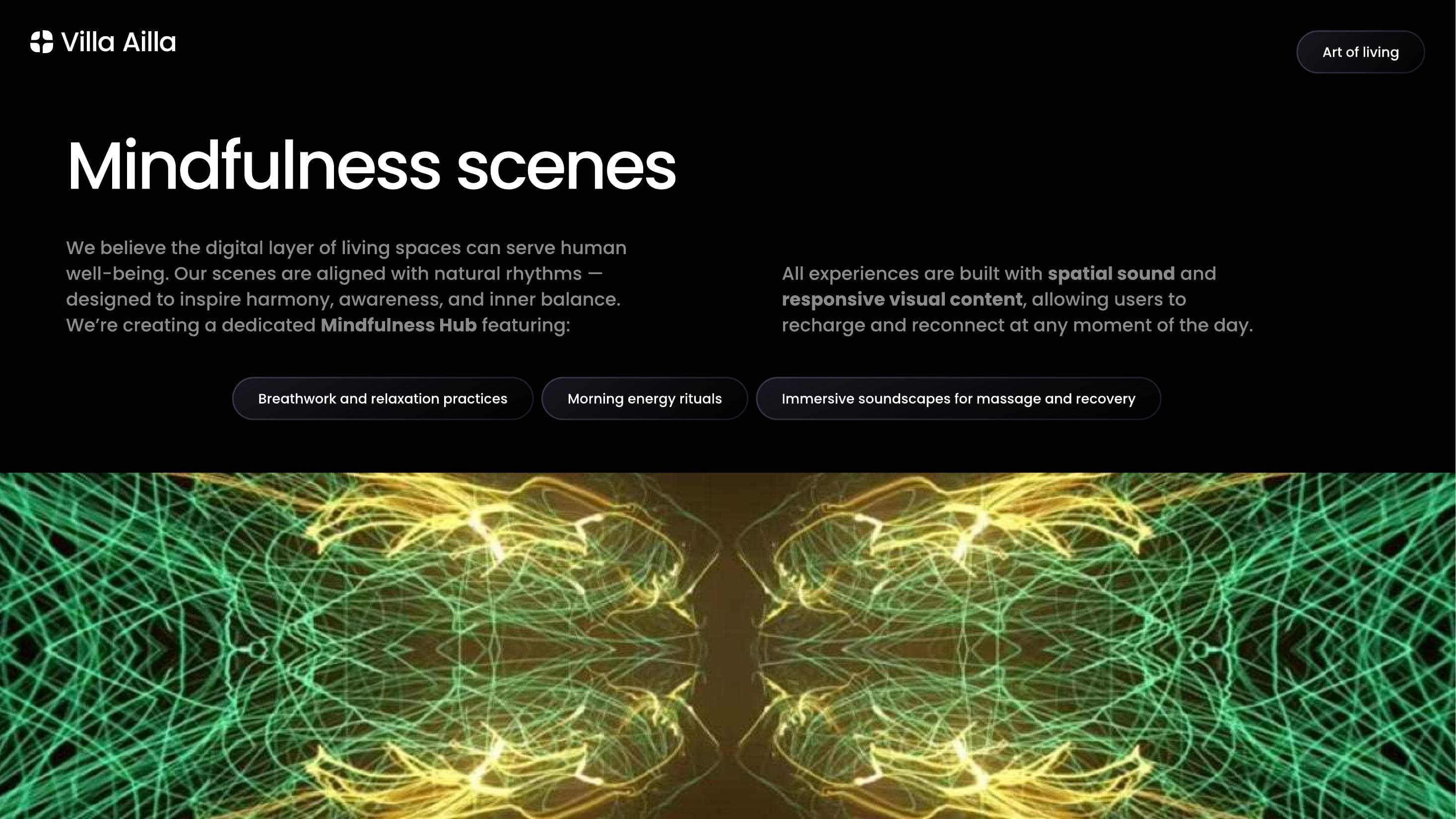 Mindfulness Hub frame from the concept book.