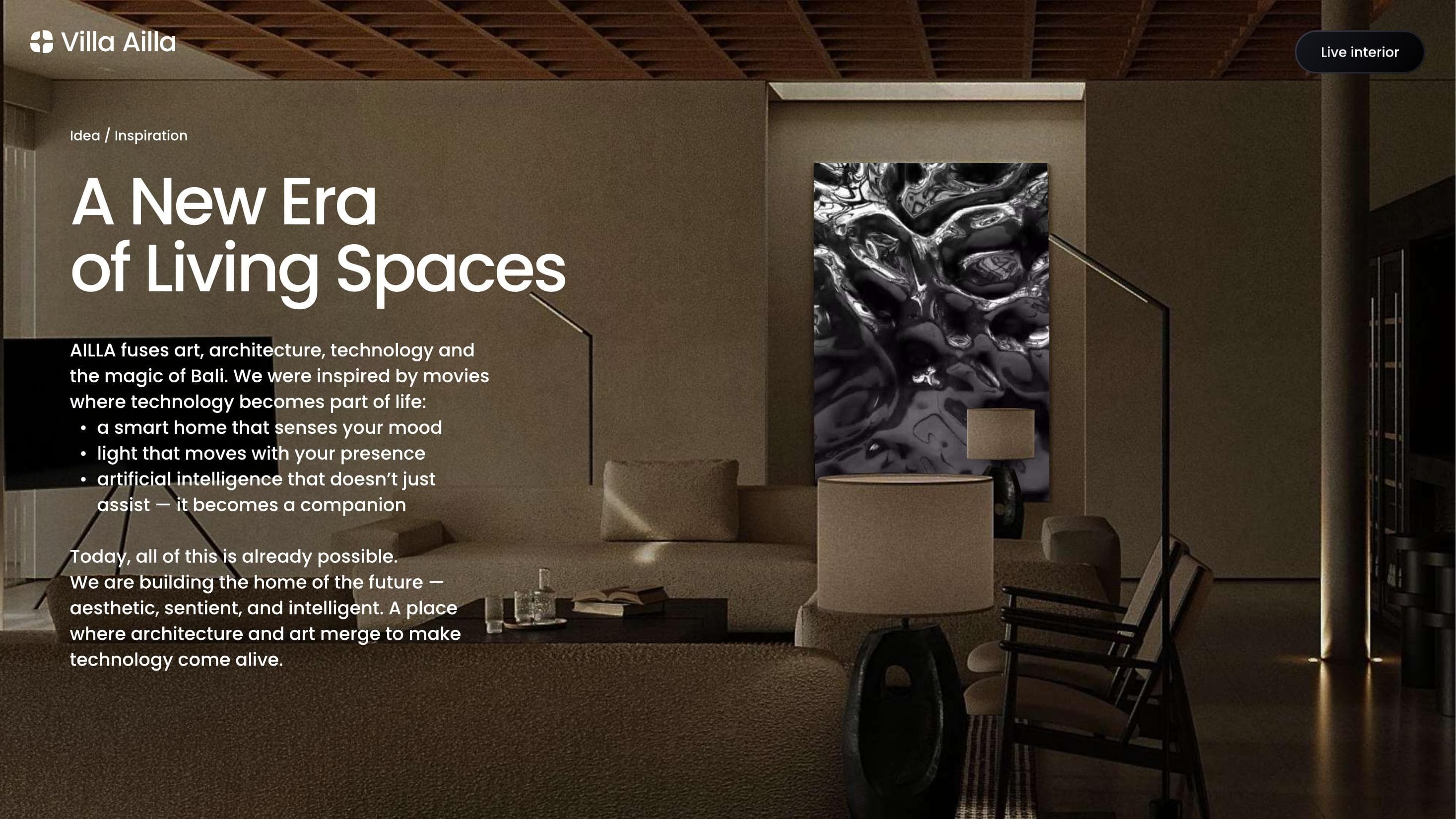 Concept frame from the Vision chapter of Villa Ailla.