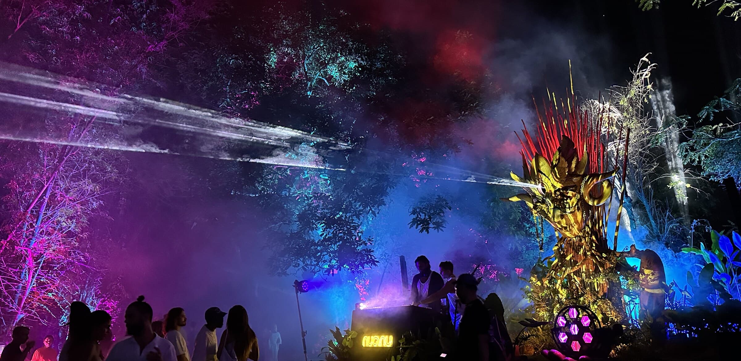 Kriya illuminated in the jungle during Suara Festival 2024